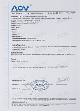 ROHS Certificate